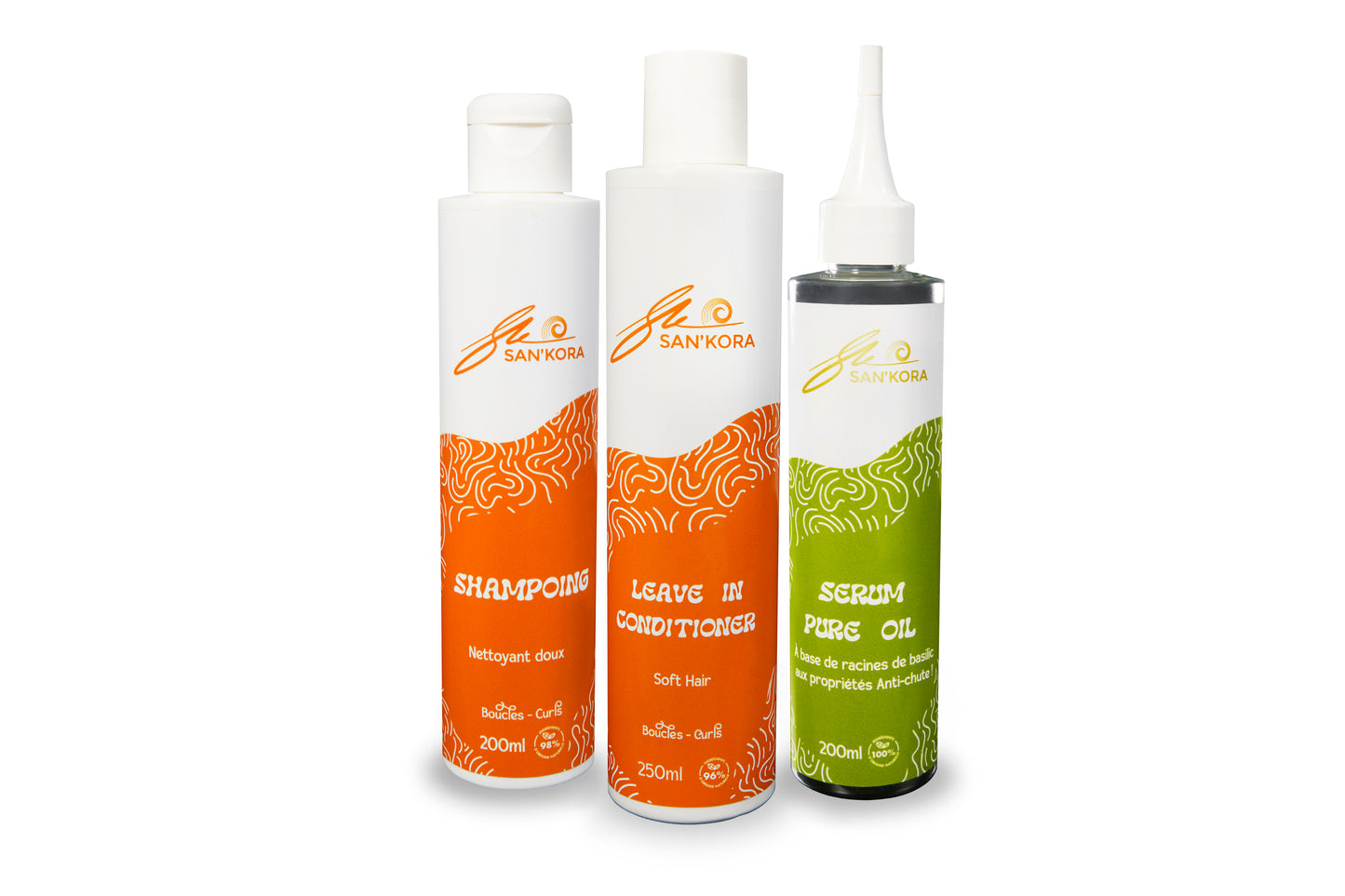 Un shampoing, un Leave in et un Sérum